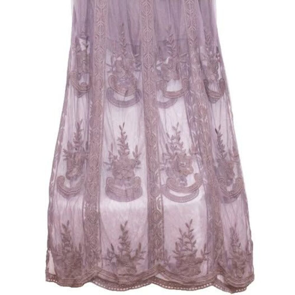 Wishlist Deep V Lace Mesh Maxi Dress Romper Whimsigoth Fairy Festival Boho Sz L - Picture 4 of 9